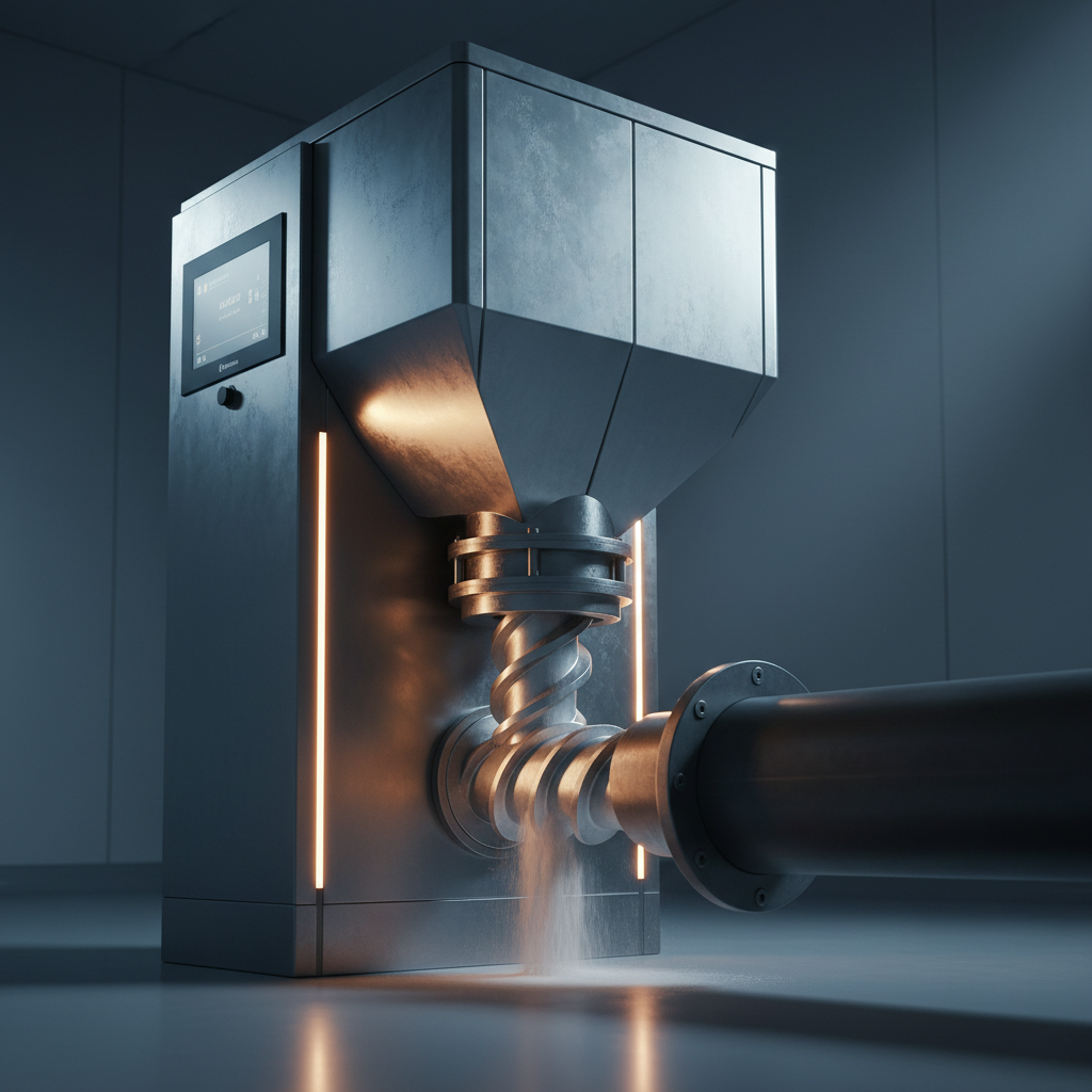 Loss-in-weight feeder hopper metering powder into a process line